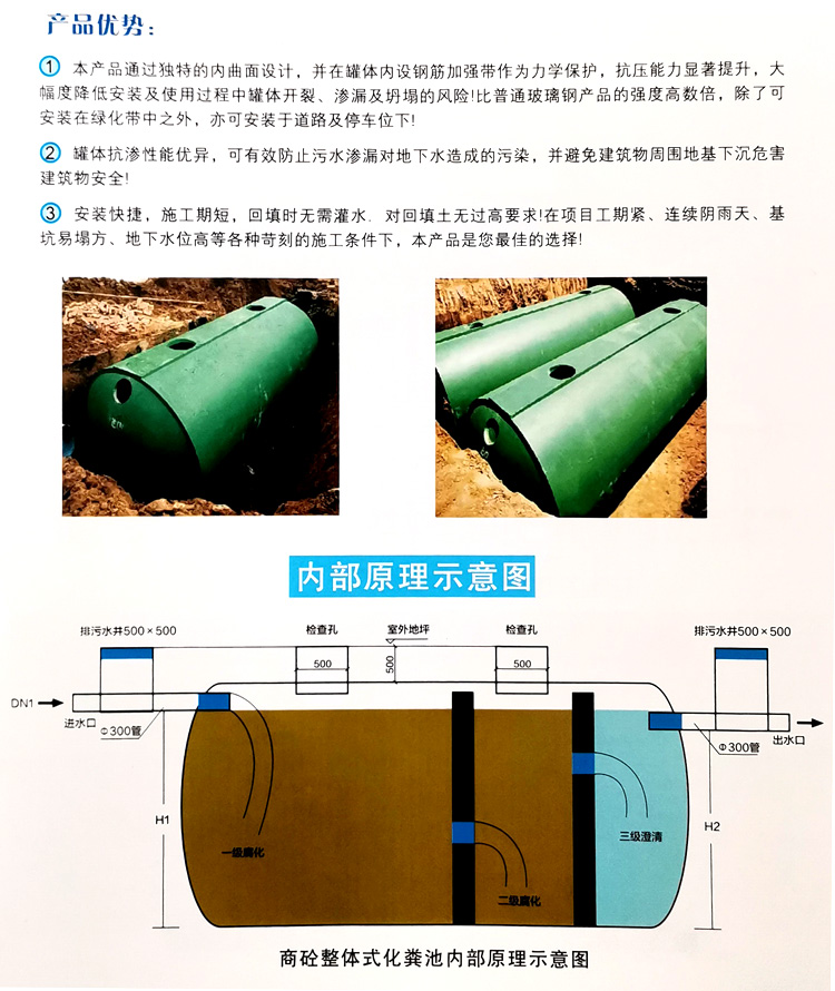 淄川玻璃钢化粪池
